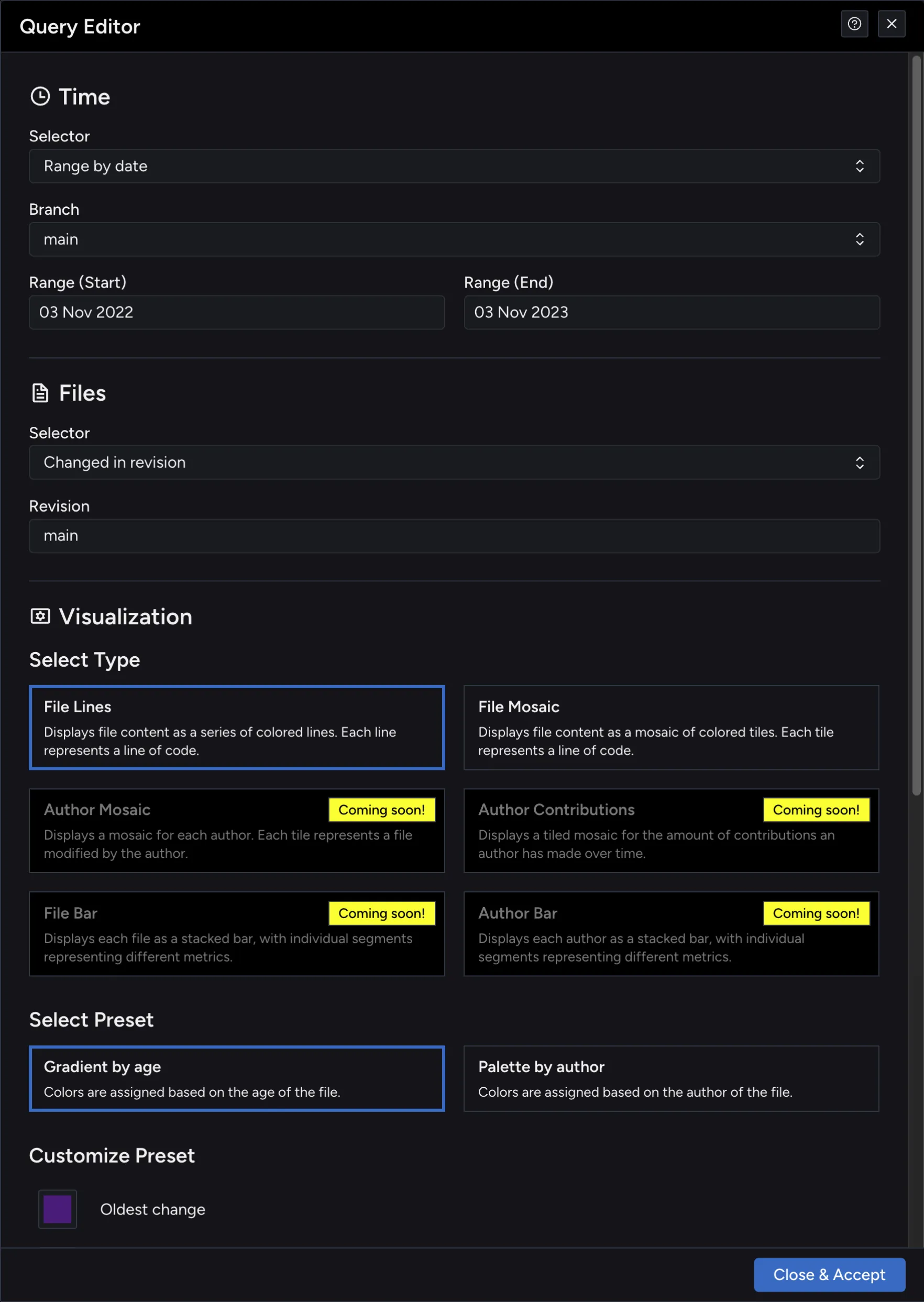 Image of the query editor