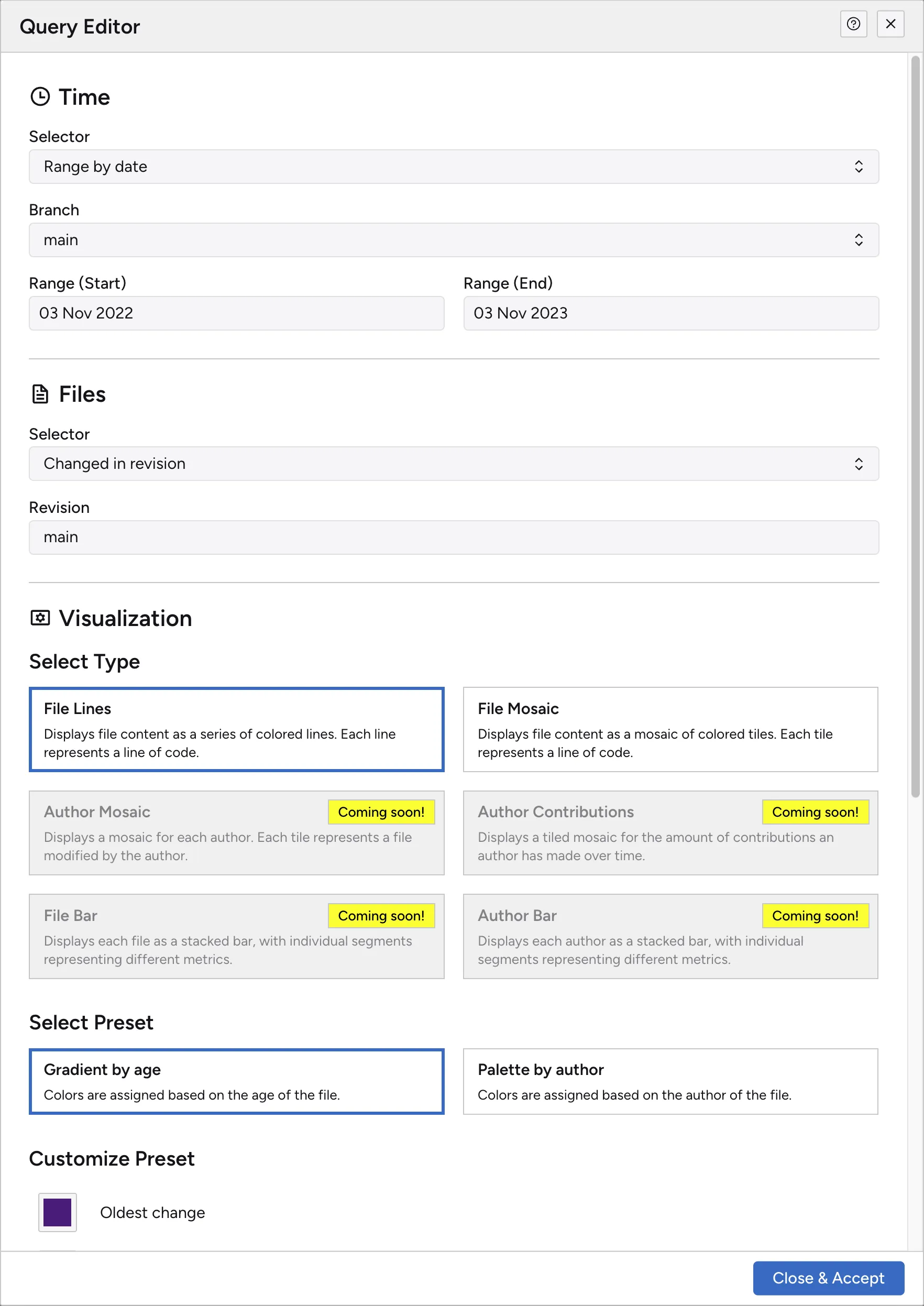 Image of the query editor